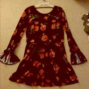 Black velvet flower dress